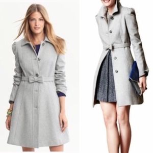 Banana Republic grey wool bow belt coat